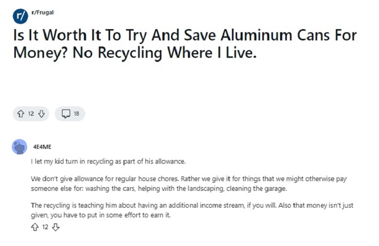 recycling aluminum for money reddit